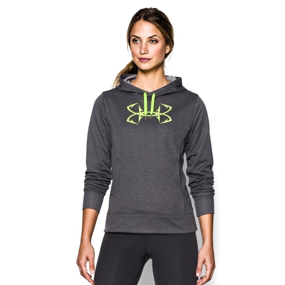 Under Armour Women's US Storm Fish Hook Hoodie Carbon Heather Sweatshirt XL